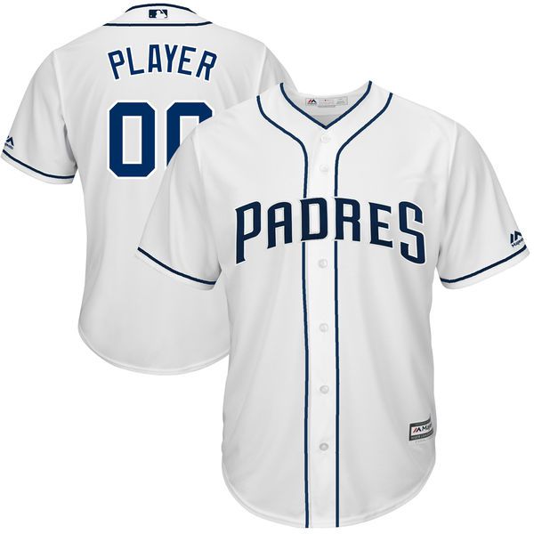 Men San Diego Padres Majestic White 2017 Cool Base Custom Baseball MLB Jersey->customized mlb jersey->Custom Jersey